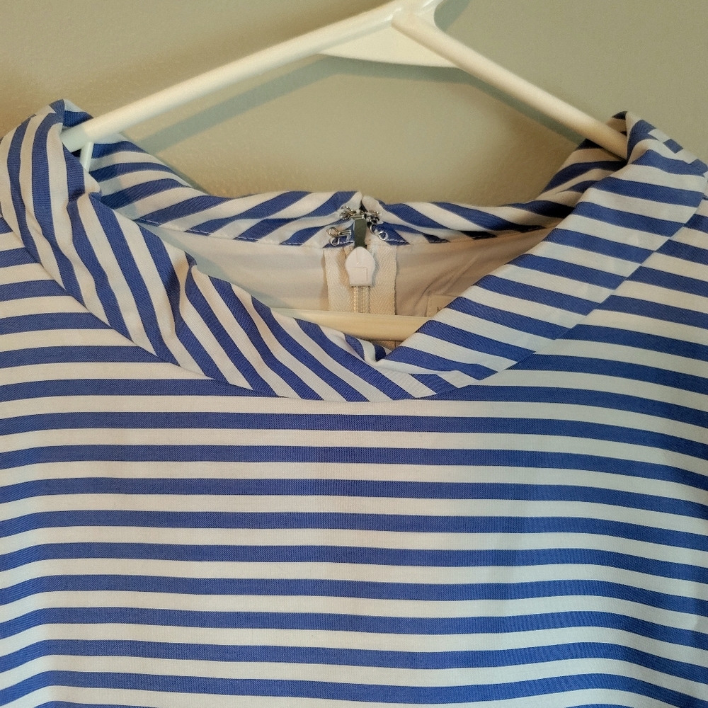 NY&Co. Blue striped midi dress